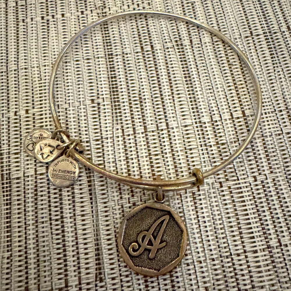 Alex and Ani 2013 Silver “A” Initial Charm Bangle Bracelet